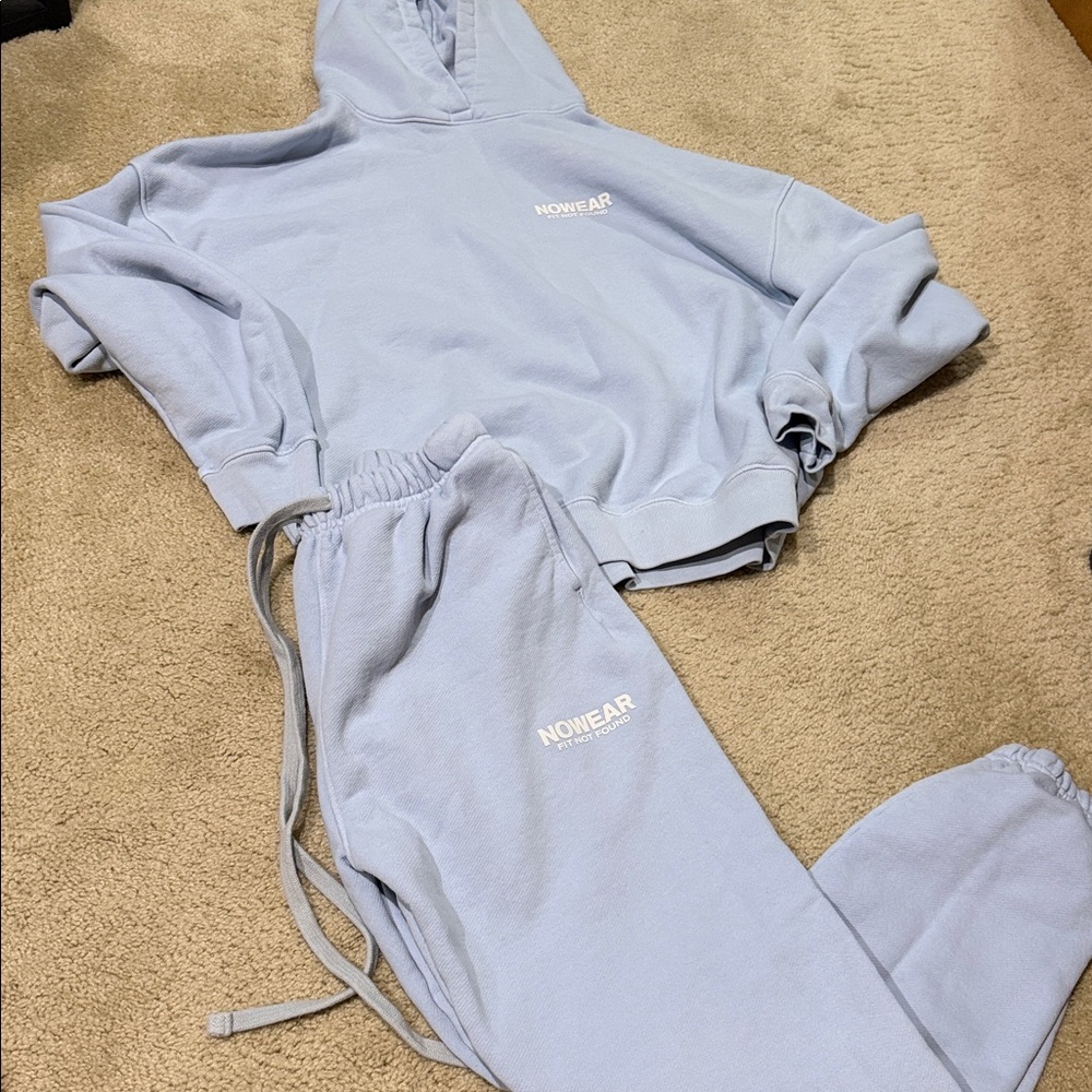 NOWEAR Light Blue Hoodie and Sweatpants Set